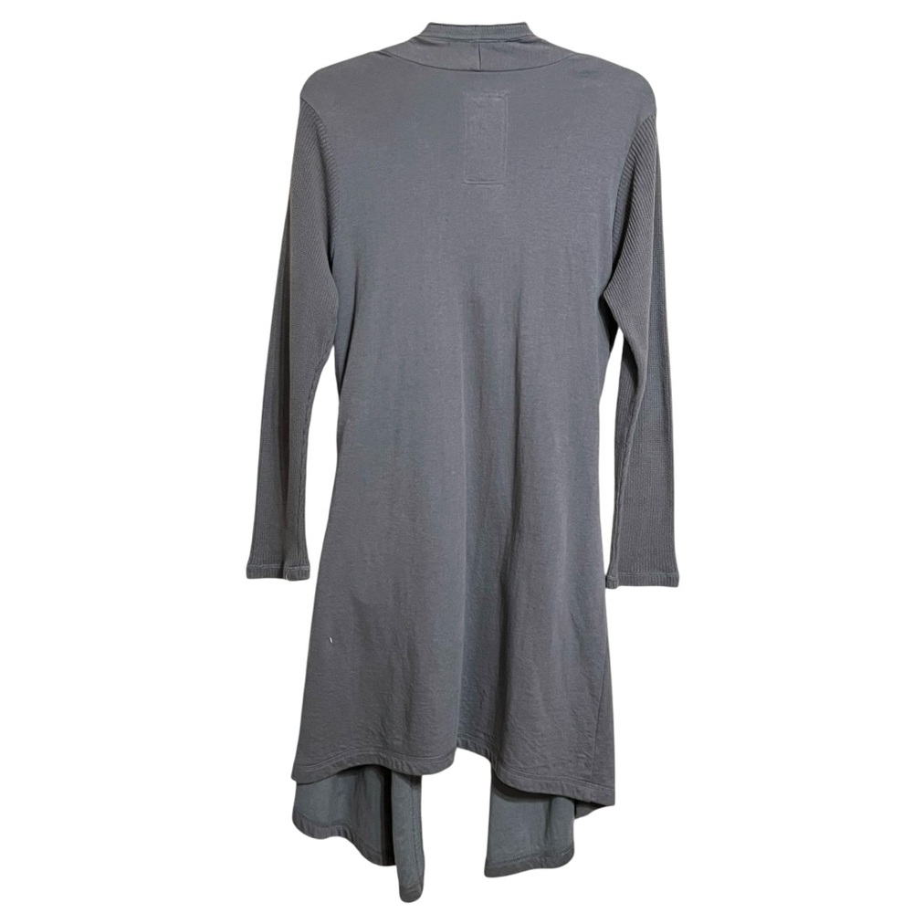 Pete & Greta Johnny Was Ribbed Duster Cardigan S Gray Knit Sleeves Tie Front - Picture 5 of 8